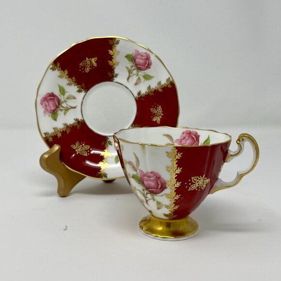 Vintage Adderley Bone China Teacup and Saucer Set - Picture 2 of 8